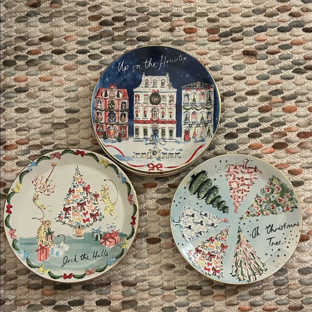 Anthropologie Christmas Dessert Plates (8)